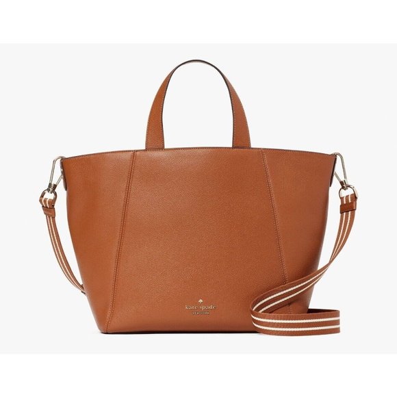 New Kate Spade Rosie Satchel Pebbled Leather Warm Gingerbread - Picture 1 of 5